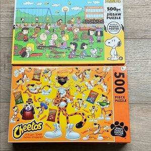 Cheetos & Peanuts 500pc Puzzle Set - Bright Orange & Yellow
